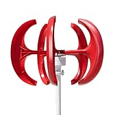 Zimuney 1000W 12V/24V Wind Turbines Generator, 5-Blade Lantern Wind Turbines Generator Kit, Electromagnetic Electricity Producer Equipment Red(without pole)