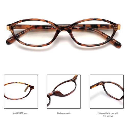 Image of GUVIVI Retro Oval Sunglasses for Women Chic Cat Eye 90s Sunnies Lightweight Narrow Shades Trendy UV protection Sun Glasses