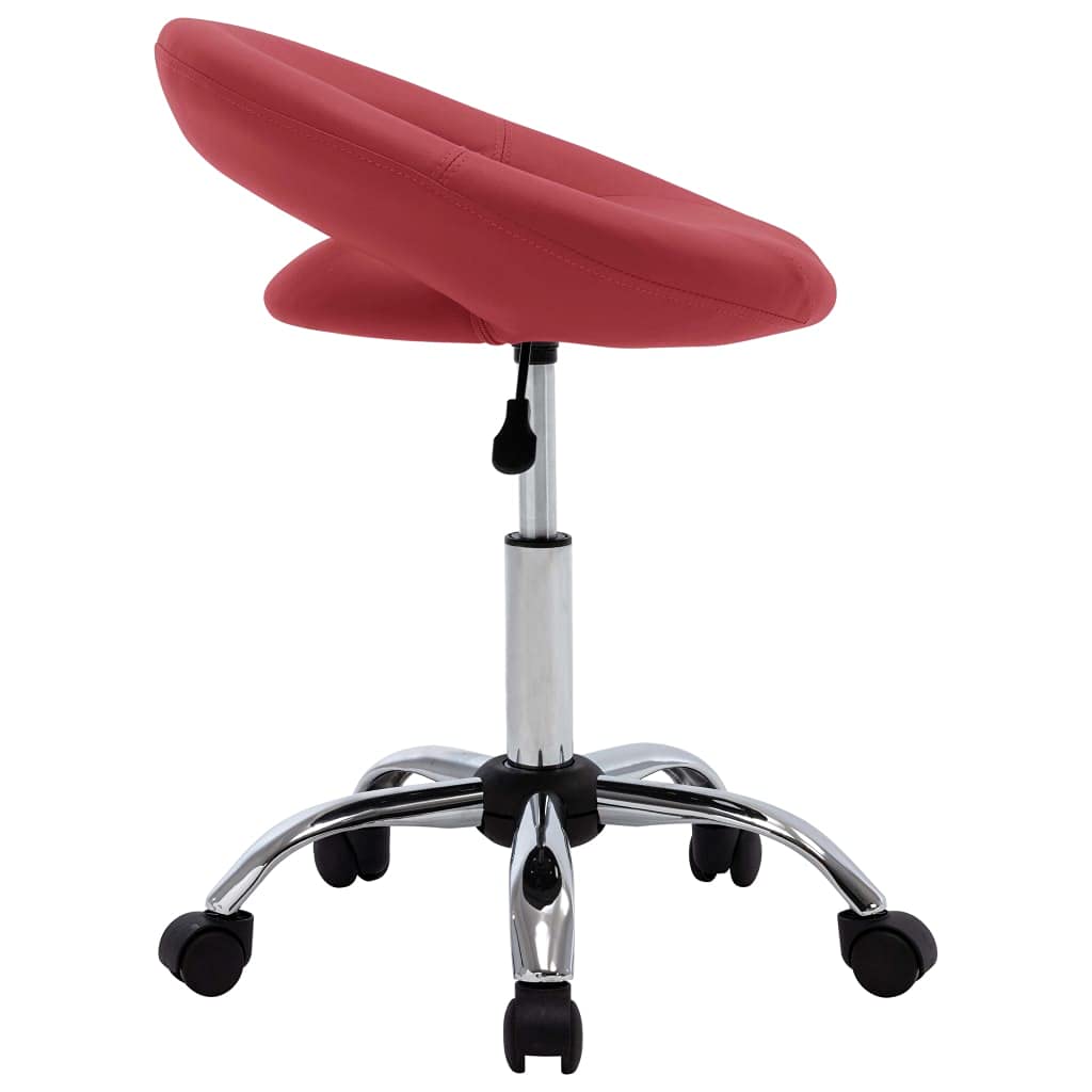 Taburete de trabajo con ruedas, piel sintética, altura ajustable con respaldo, giratorio, duradero, ideal para oficina, cosméticos, tatuajes, comodidad, resistente, 46 x 43 x 55 - 66 cm