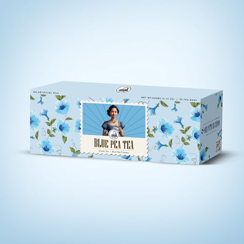 Image of Dorje Teas Blue Pea Mint Darjeeling Green Tea | 30 Pyramid Teabags (Pack of 1) | Selim Hill Estate | Earthy Mint with Blue Pea Flower | Promotes Relaxation & Glowing Skin | Organic Whole Leaf Blend | 30 Cups