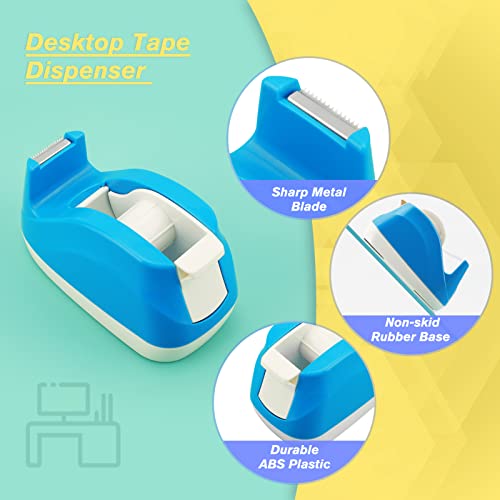 Ktrio Tape Dispenser, 2 Pack Tape Dispenser Desk Small Tape Dispensers, Weighted Non-Skid Base, Tape Desk Dispenser Mini Desktop Tape Holder Cute Tape Dispenser For Office Home School Gift Wrapping #TOP2