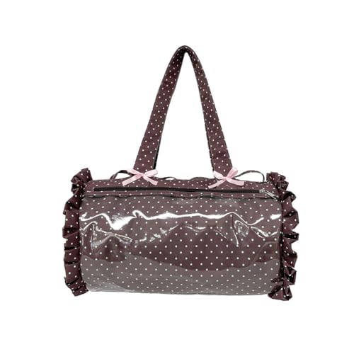 Bolso Tote Barril con Lunares Kawaii y Moño Rosa miniatura 1