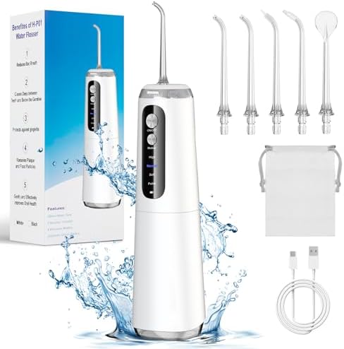 Irrigador Bucal Portatil con 4 Modos y 5 Boquillas, 280ML Irrigad...