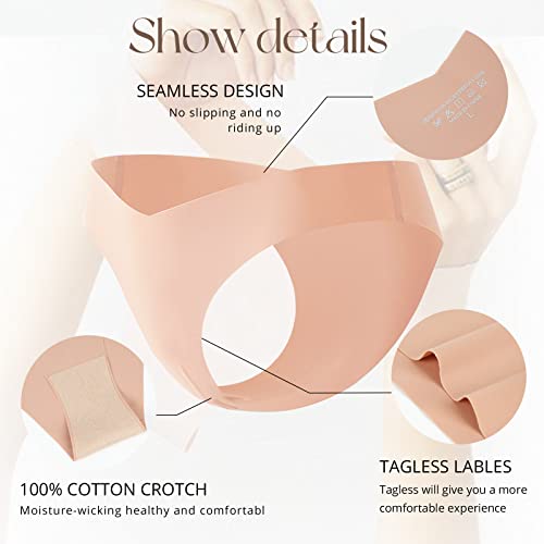 Bajaoey Seamless Cheeky Underwear For Women Soft Stretch Invisibles No Show Bikini Panties For Women Hipster 5 Pack S-Xl #TOP3