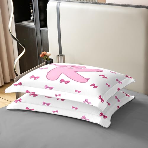 Parure de lit monogramme lettre K en coton rose cadeau mariage King Size - 6