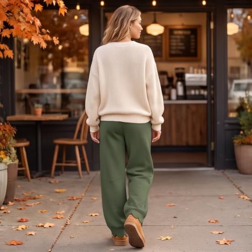 Womens Wide Leg Sweatpants Baggy Scalloped Drawstring Sweatpants Pants - image 6