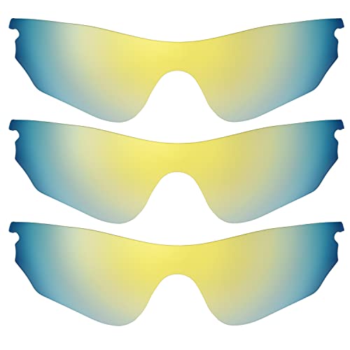 IMYTPFT Lot de 3 Verres polarisés Oakleys Radarlock Edge Or 24 carats, Or 24 carats., Taille Unique