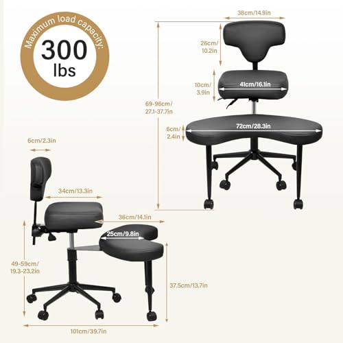 Chaise de méditation ergonomique réglable pour posture à genoux - 4