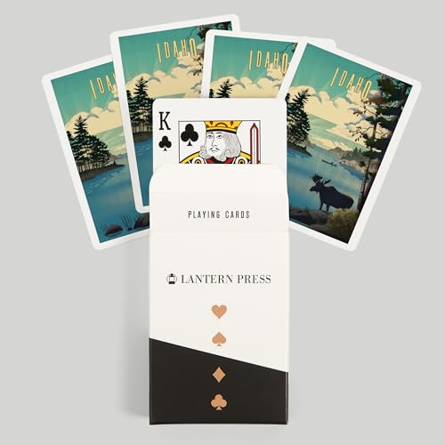 Lantern Press Idaho, Alce y Lago, Naipes Póker 52 cartas miniatura 6