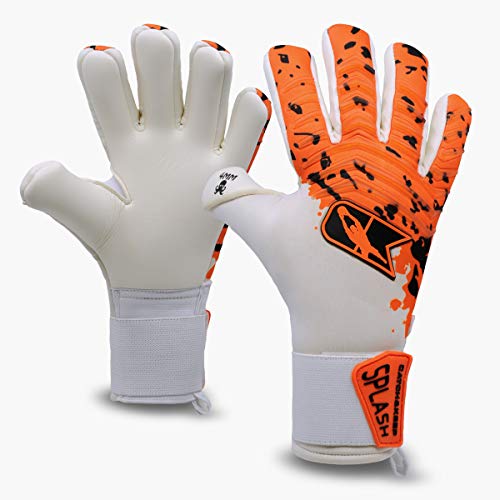 Guantes profesionales de portero para adultos Catch&Keep – Máxima Grip – Modelo Premium – Guantes de portero de fútbol – con nuestro Octopus Grip (Splash – Naranja, 12)