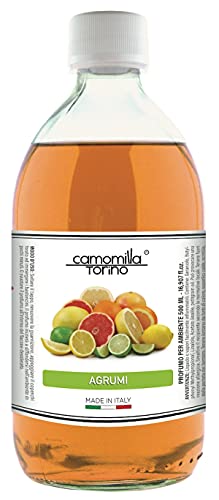 Ricarica profumo 500ml. in 25 fragranze per diffusore a bastoncini. Italy. Fiori Frutti Diffusore per ambienti 500 ml."Camomilla" (agrumi)