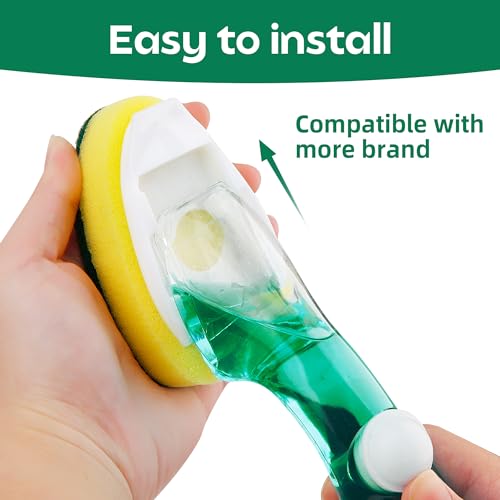 Image of Non-Scratch Dishwand Refills Sponge 12 Pack, Zero-Scratch Sponge Replacement Heads, Scratch-Free Dish Wand Refills, Scrubber Heads for Soap Dispensing Handle, Safe for Nonstick Surfaces
