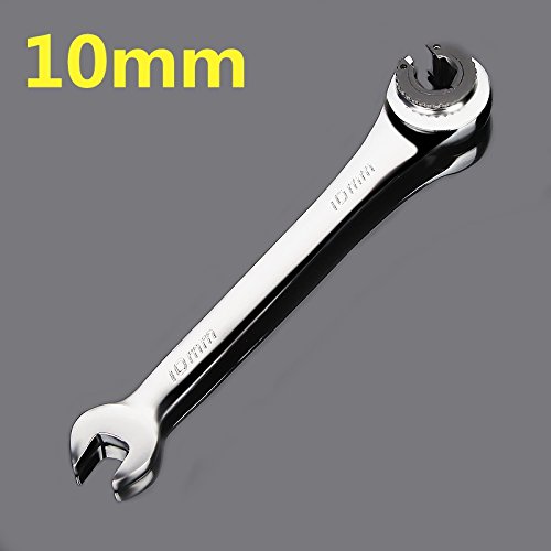 1Pcs 10mm Double Open End Tubing Wrench Chrome Vanadium Steel Ratcheting Fixed Head Flare Nut Wrench Set for Car-Wrench and Hand Tools - Image 2