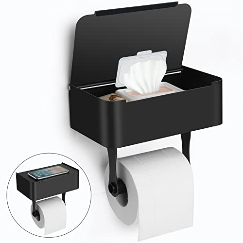 Nikishap Toilet Paper Holder, Sus304 Stainless Steel Wall Mount/Adhesive Tissue Toilet Paper Holder, Flushable Wipes Dispenser Fits For Bathroom Wipe Storage, Keep Your Wipes Hidden Out Of Sight #TOP3