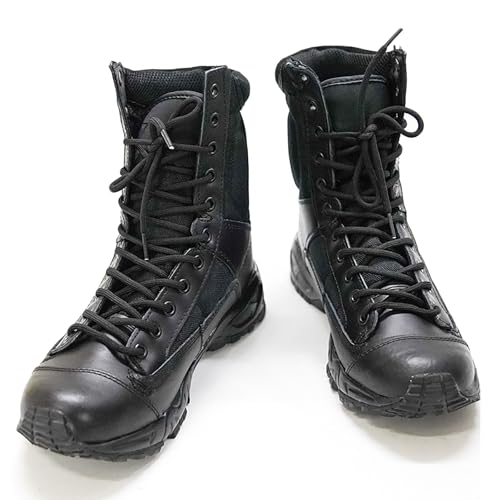 Men Military Tactical Shoes Outdoor Combat Boots Breathable Walking Boots Camping Lace-up Boots Trekking Hiking,Black-444