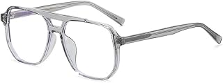 FUQINQINGOZ Gafas de Lectura antifatiga de Gran tamaño for lectores de Ordenador, Lentes de Espejo con luz Plana de Aviador a la Moda, antiluz Azul (Color : Hawksbill, Size : +200)