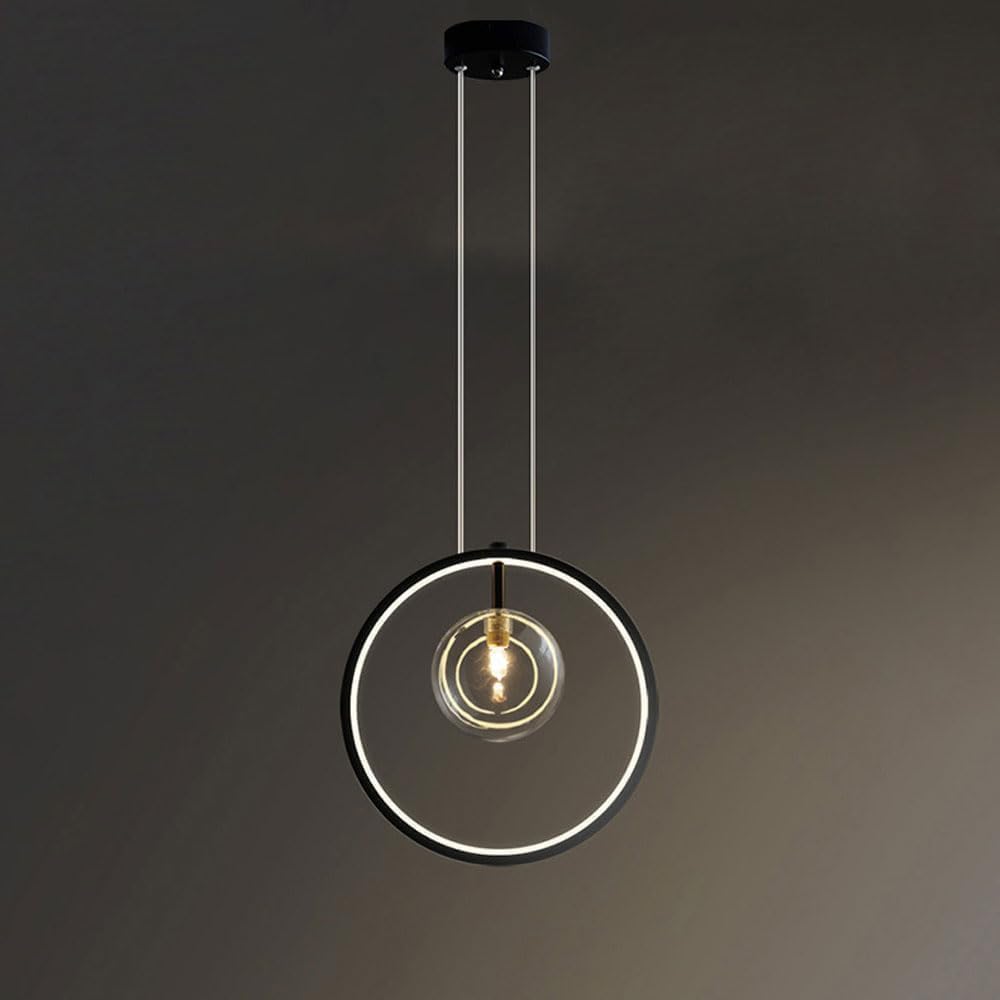 Anillo de luz LED para techo negro de diseño moderno en cocina y dormitorio 6