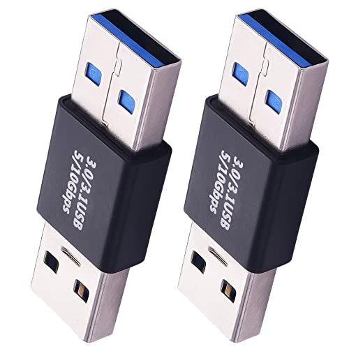 Leehitech USB A Macho a Macho Adaptador, USB Adaptador USB3.0 Macho a USB Macho Adaptador USB3.0 10Gbps Adaptador de extensión Adaptador de Transmisión de Datos de Alta Velocidad (2 Pack) thumbnail