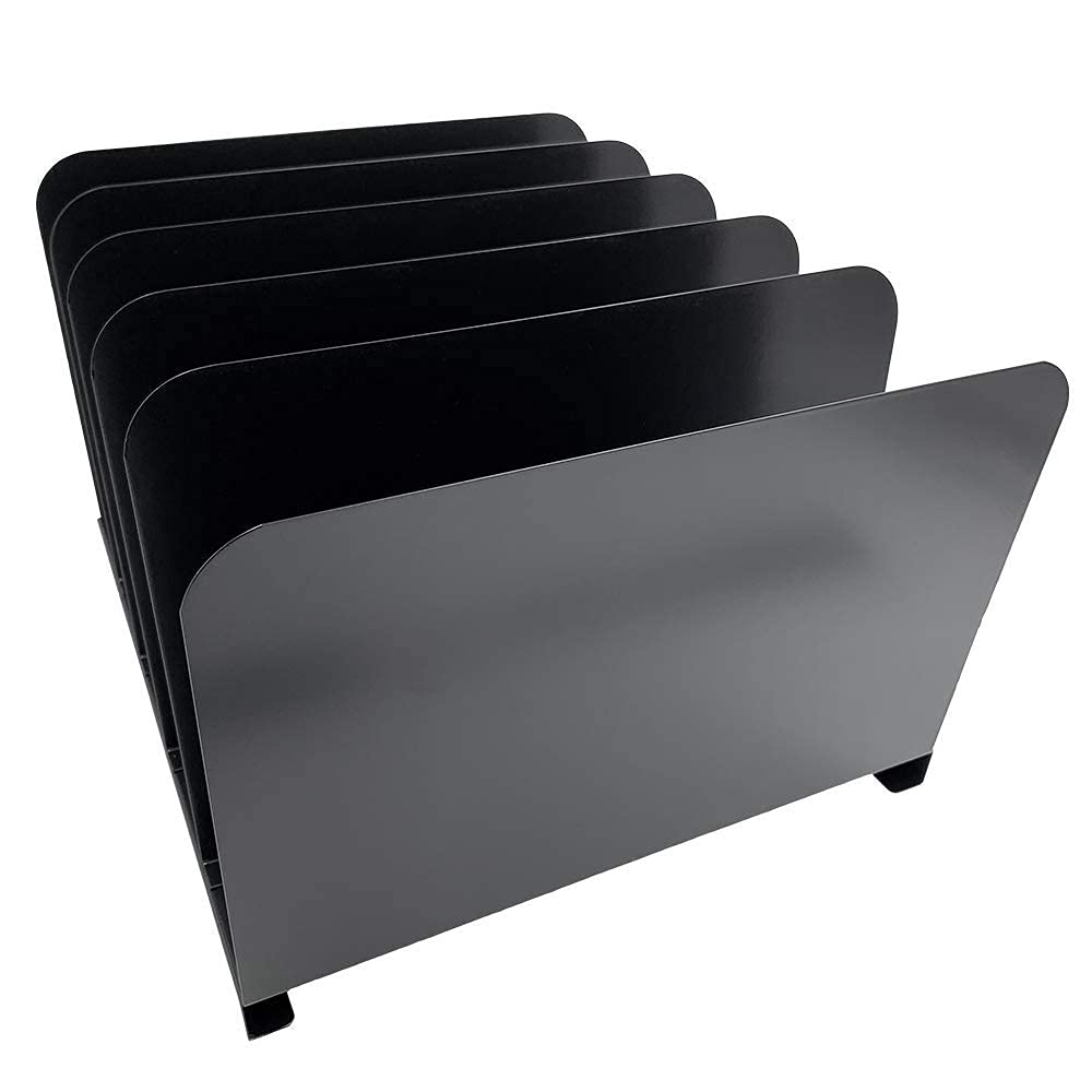 Huron Pionowy stalowy organizer na biurko z 5 otworami, czarny