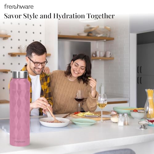 Image of Frenchware Water Bottle (1 Litre, Premium Stainless Steel, Lilac) Bottle for Fridge, School, Outdoor, Gym, Home and Office, Scratch-Resistant, Rust Free, Non-Toxic, Easy-to-Clean
