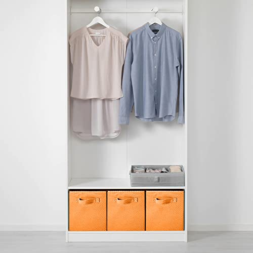 powerking Storage Box, 2 Pack Foldable Storage Cubes Storage Box Made of Fabric in Cube Shape, Orange, (PKUS-809-L2) - Image 3