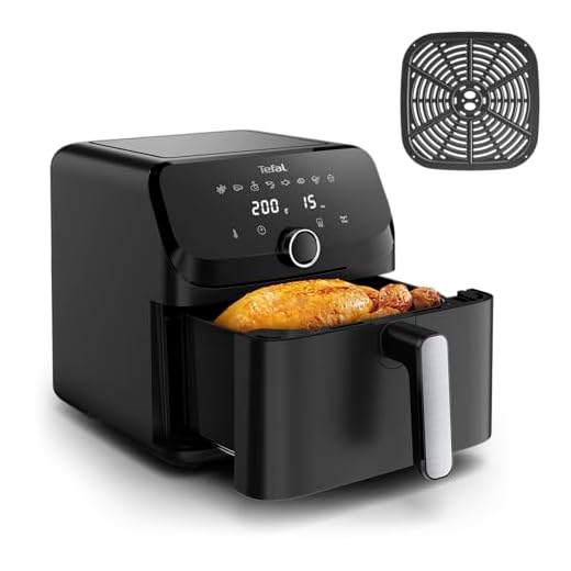 Tefal Easy Fry Mega Heißluftfritteuse, 7,5 Liter Fassungsvermögen, bis zu 8 Personen, 99% weniger Fett, 8 automatische Gareinstellungen, digitales Display, spülmaschinengeeignet, Schwarz, EY8558E0