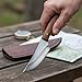 SZCO Full Tang Hunting Knife 4.75 Inch - Slim Camping Knife with Burlwood Handle, Stainless Steel Drop Point Blade & Sheath - Brown Pocket Knife for Hunting, Cutting & Outdoor uses - Knives for Men