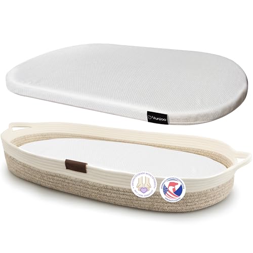 Image of Yunioo Baby Changing Basket, Portable Diaper Changing Pad, Moses Basket for Newborns, Changing Table Topper for Baby Nursery, Waterproof Travel Pad Cover