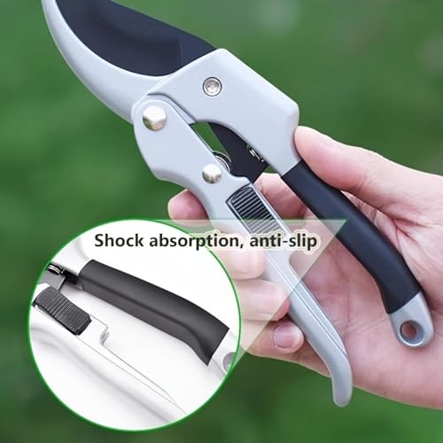 Image of garden shears, Japanese scissors gardening tools, plant pruners for flower, rose, stem, fruit tree, florist cut fresh floral clippers, sharp pruning snips (Silver - 2 pack, 2)