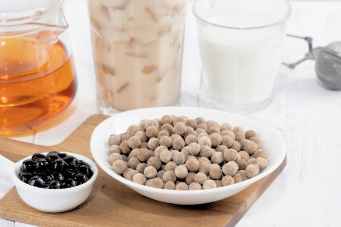EasyCookAsia Perles de tapioca | Perles de Boba | 4 x 200g | De véritables perles fraîches de tapioca Boba de Taïwan pour ton Bubble Tea parfait