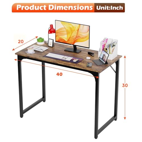 Image of PayLessHere 32 /39 /47 inch Computer Desk Study Writing Table, Adjustable feet, Modern Furniture for Home Office (1, Vintage, 39 inch)