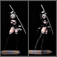 Zhongkaihua Game Automata 2B - Battle Damaged Edition Actionfigur 33 cm, große Anime-Charakterfigur, Yorha 2B-Figur mit austauschbarem PVC-Doppelkopfmodell – Ansicht 3