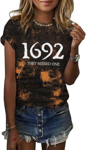 Nigbriz Women's Salem 1692 They Missed One Halloween Shirt，Black-1962，XXL