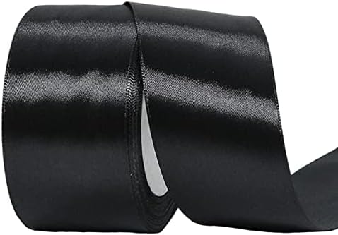 Black Ribbon 3mm for Gift Wrapping 91M, Double Sided Black Satin Ribbon 3mm Thick Fabric Ribbon for Crafting Cake Ribbon,Hair Bow Ribbon,Balloon,Halloween Decoration,Wedding Car Ribbon
