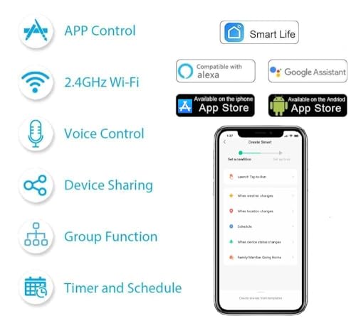 Image of Smart Switch Board (WiFi + Remote) (White) (2M Size) for Curtains /Blinds /Gates | 3 Year Warranty | Works with SmartLife App, Alexa, Google, Siri | Glass Touch