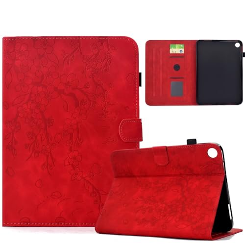 Étui pour Samsung Galaxy Tab A7 10.4 2022 SM-T509 protection portefeuille cuir arbre rouge