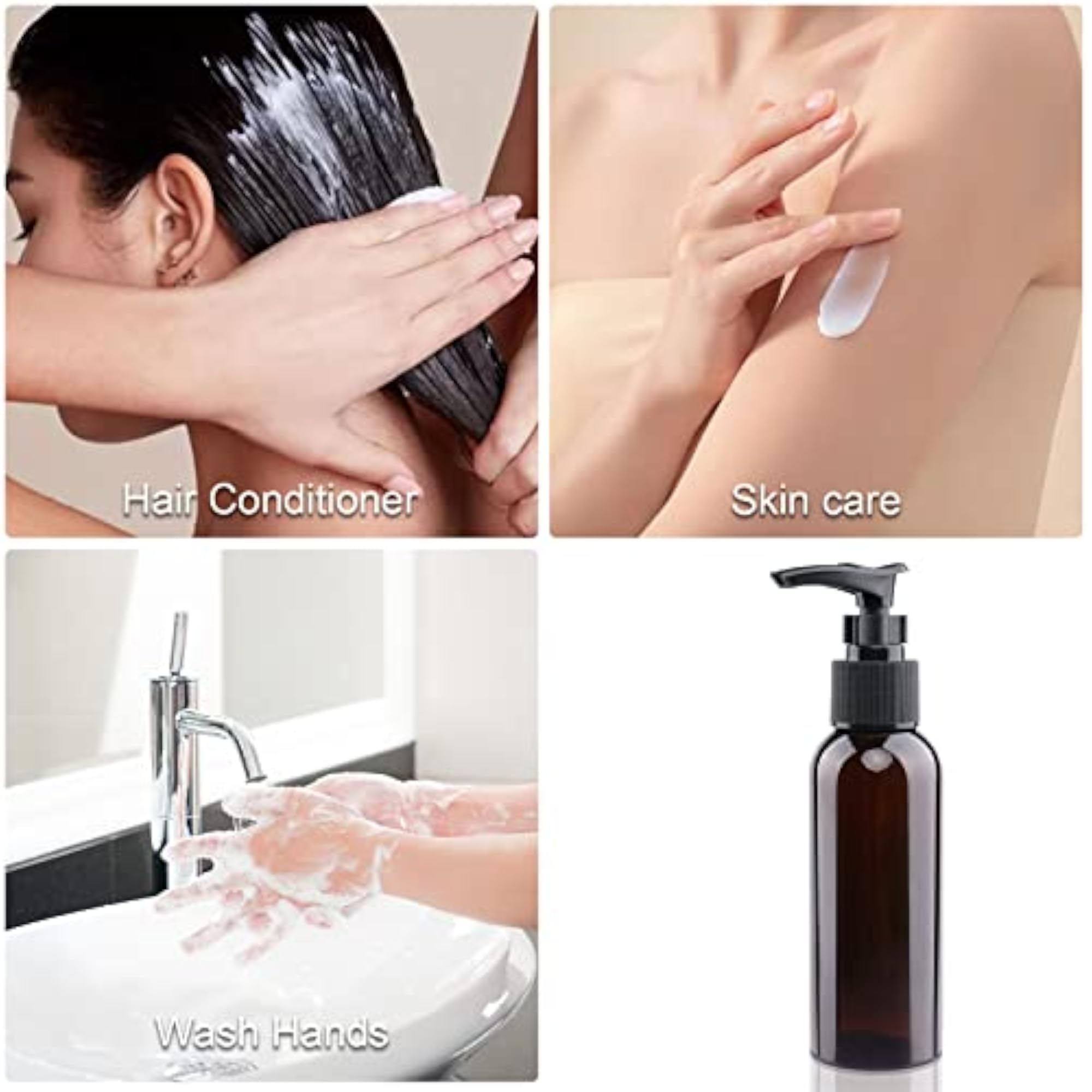 5 Pack Leakproof Plastic Pump Travel Bottles