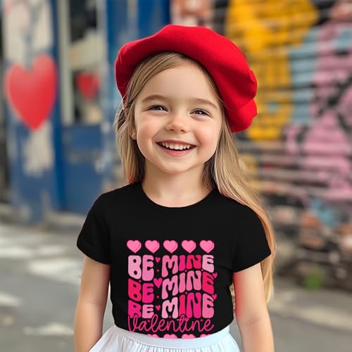 Toddler Girl Valentine's Shirts Cute Love Tshirts Cotton Short Sleeve 2-10 Years2