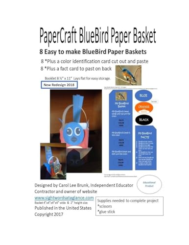 PaperCraft BlueBird Paper Basket: PaperCraft BlueBird Paper Basket