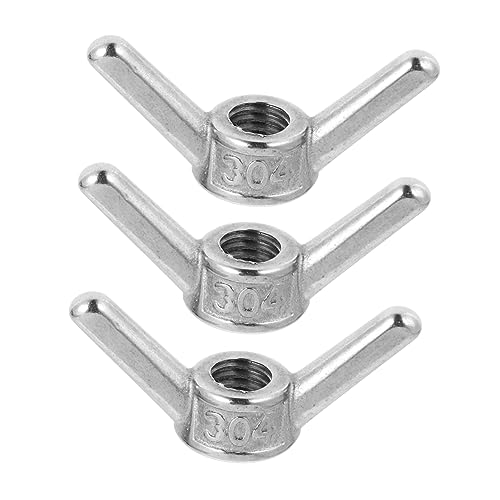 Alipis 3pcs Stainless Nuts Skid Threaded Hand Nuts for Quick Adjustments for Low Torque Applications and Maintenance