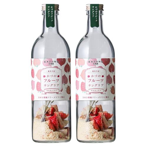 かづのフルーツサングリア (モモ×イチゴ&リンゴ×イチゴ) 選べる内容量 2本セット サングリア 素 もも 桃 いちご りんご リンゴ 林檎 果物 フルーツ 映え ドリンク ギフト プレゼント 秋田県 鹿角市 鹿角[恋する鹿角カンパニー] (モモ×イチゴ2本セット)