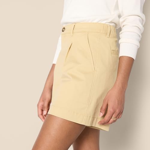 Amazon Essentials Women's High-Rise Relaxed-Fit A-line Elastic Back Shorts, Tan, 2 - image 3
