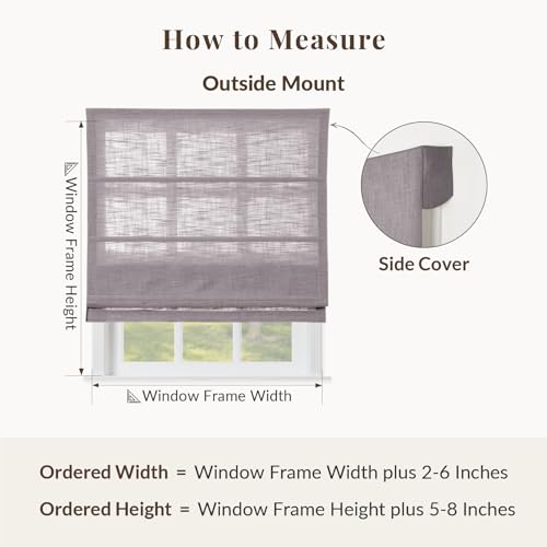 Image of TWOPAGES Liz No Drill Cordless Roman Shades Linen Textured Roman Blinds for Windows, Custom Made Room Darkening Blackout Roman Window Shades, Hardware Included, Parchment, 1 Piece