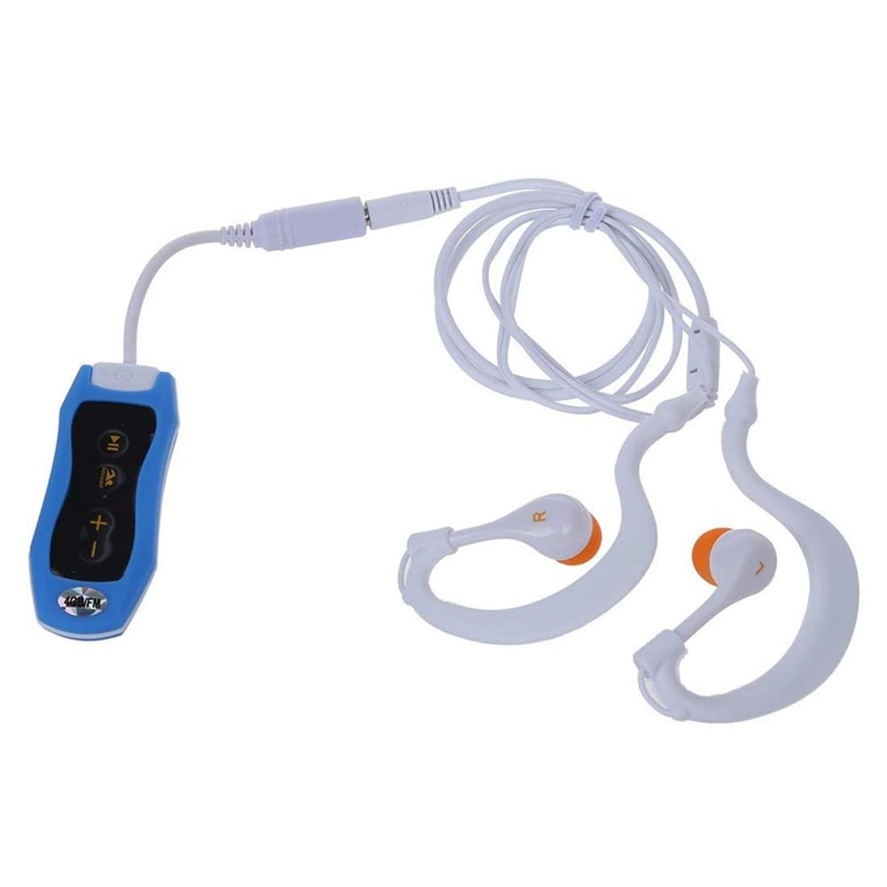 yasoe Clip Impermeabile IPX8 Lettore MP3 Radio FM Suono Stereo Nuoto Immersioni Surf Ciclismo Sport Lettore Musicale con FM(C) Durevole 4GB Blu