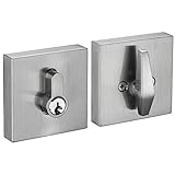 Berlin Modisch Contemporary Square Single Cylinder Deadbolt Lock for Front Door Entrance Modern High Security Heavy Duty – Satin Nickel Finish