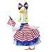4th of July Porch Goose Outfit with American flag for 23 Inch Plastic & Cement Goose Statue,Patriotic Clothes & Costume Decor for Memorial Day & Independence Day Garden Lawn Patio Yard Outdoor
