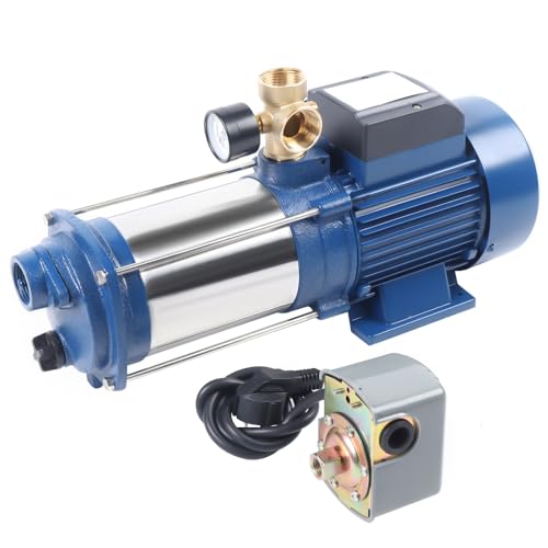 Bomba de transferencia de agua, bomba de aumento de presión, bomba centrífuga, autocebante, interruptor de presión automático, 4 m³/h, para el hogar y el jardín