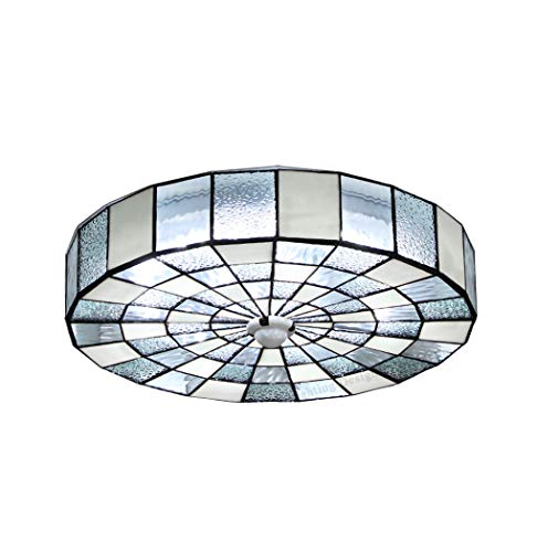 Plafond Light LED Méditerranée Verre Blanc Luminaire Chambre Lampe 16 Pouces