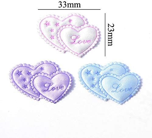 Patches 40Pcs Mixed Heart Shape Laciness Cloth Pads Patches Applique for Craft Clothes Wedding DIY Decoration 23x33mm Clothing Repair Decoration Patches