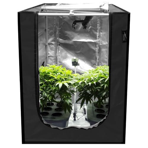 iPower 24"x24"x36" Hydroponic Water-Resistant Grow Tent with Observation Window, Removable Floor Tray and Tool Bag, for Indoor Plant Seedling, Propagation, Blossom, Black
